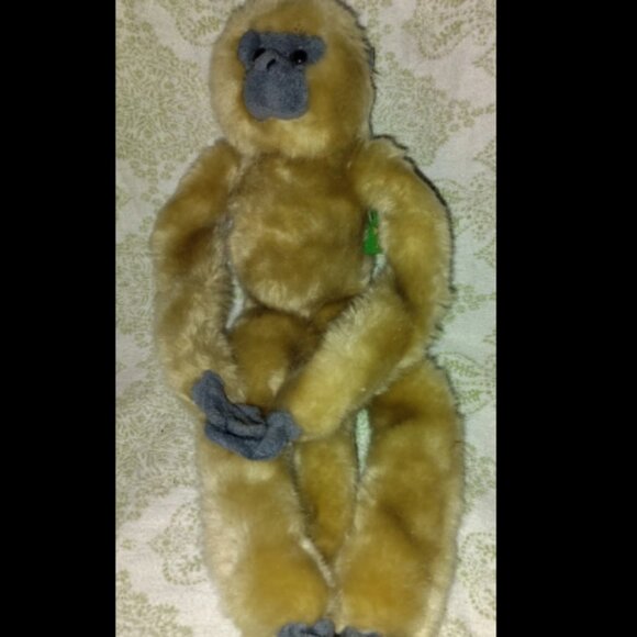 Wild Republic Plush Stuffed Spider Black Capuchin 17" Hanging Monkey Tan Gray. - Picture 1 of 8